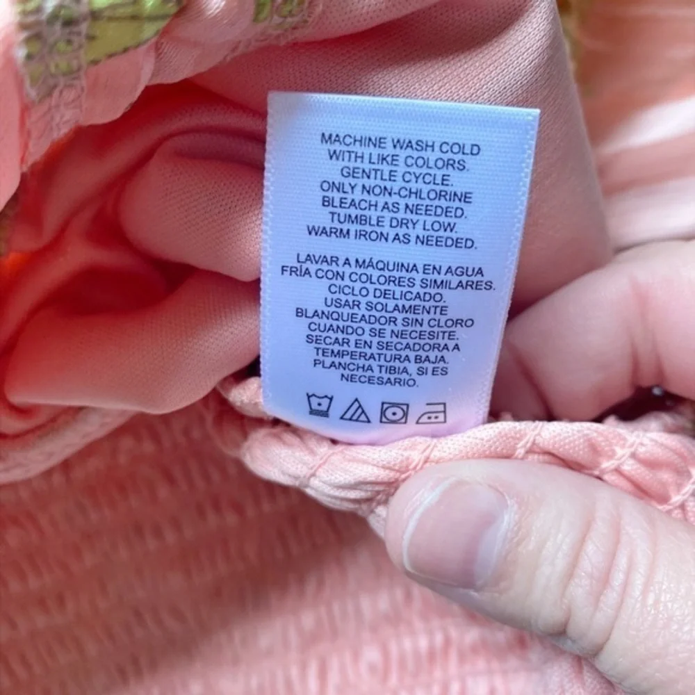 Madden NYC Junior's‎ Orange Floral Ruched Front Top with Sheering & Bra Cup - Picture 8 of 13